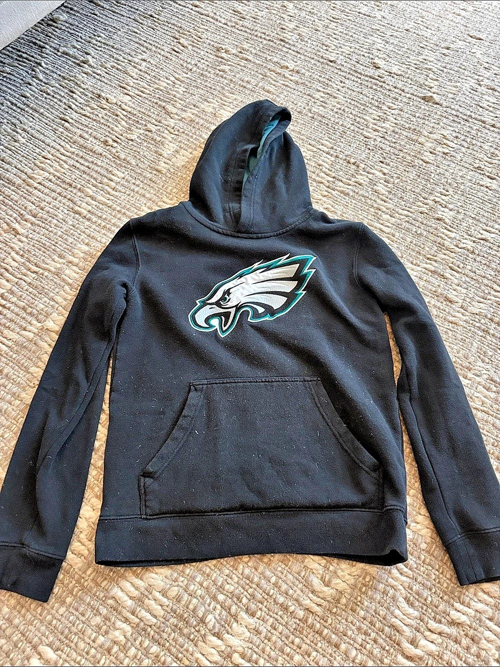 NFL Team Apparel Philadelphia Eagles Youth Hoodie in Black & Green